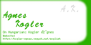 agnes kogler business card